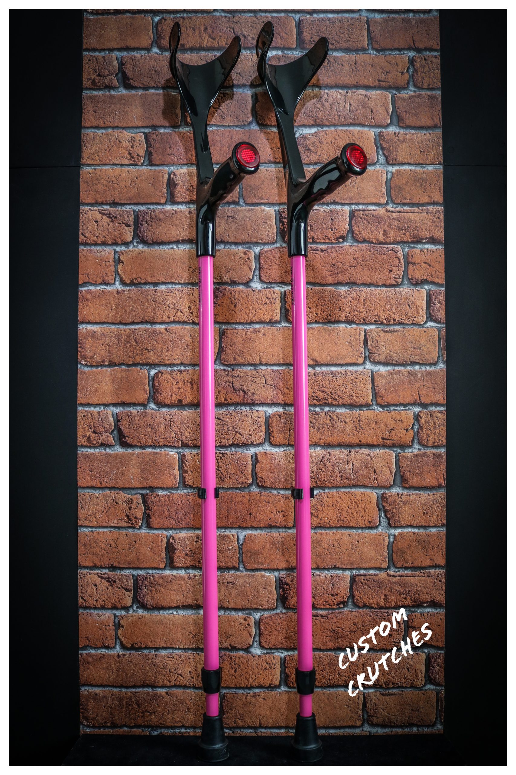 Kowsky Adult Forearm Crutch 222KL Ergo Grip Open Cuff Pink Custom Crutches